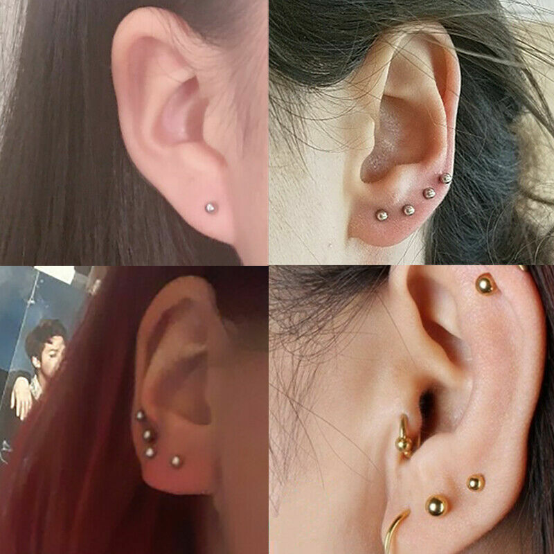 1Pair Punk Fashion Small Hoop Earrings Stainless Steel Stud Earrings Mens Girls