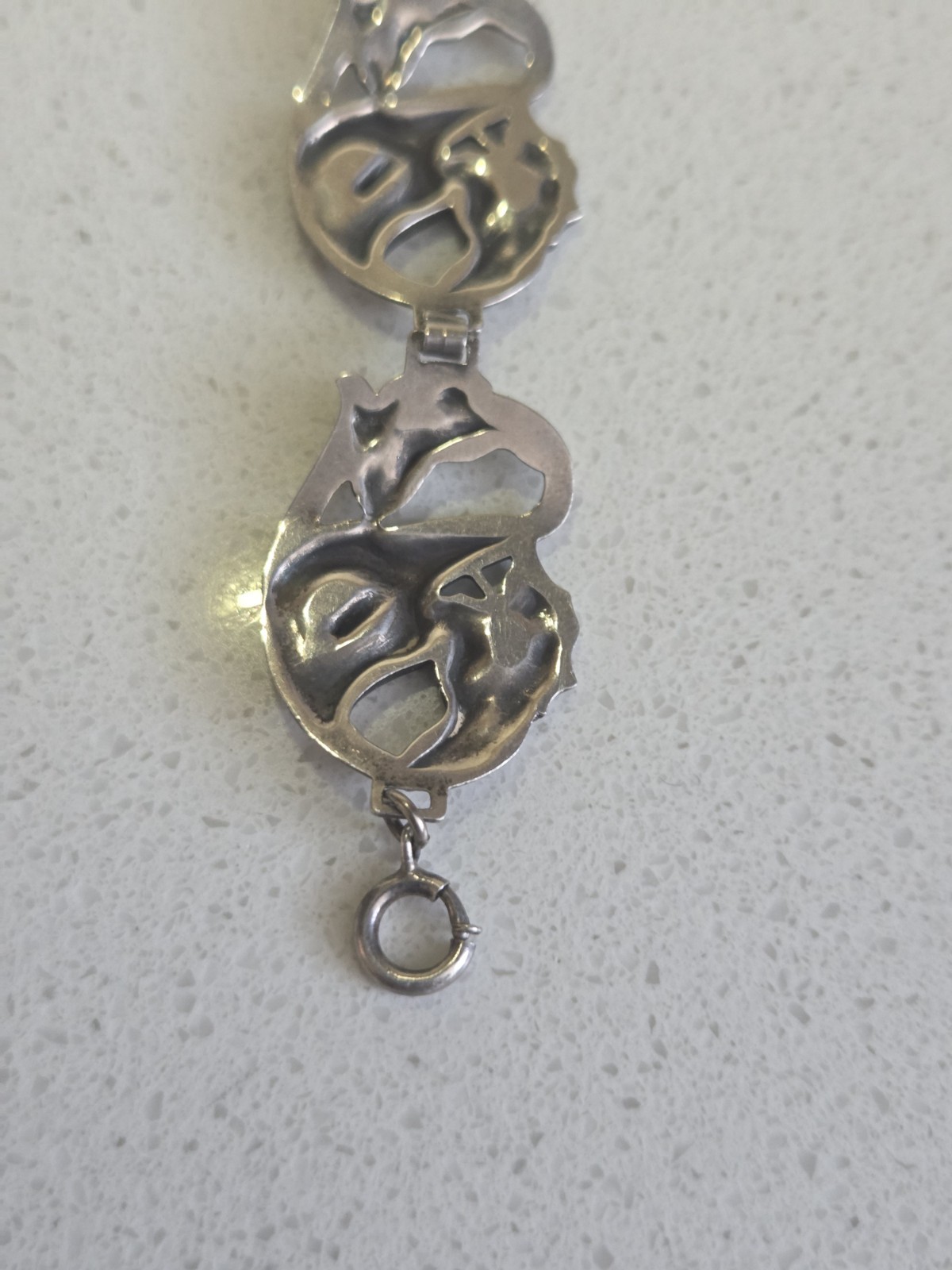 Silver Oval Link Chain Bracelet, Metal, Spring Ring Closure, No Stone