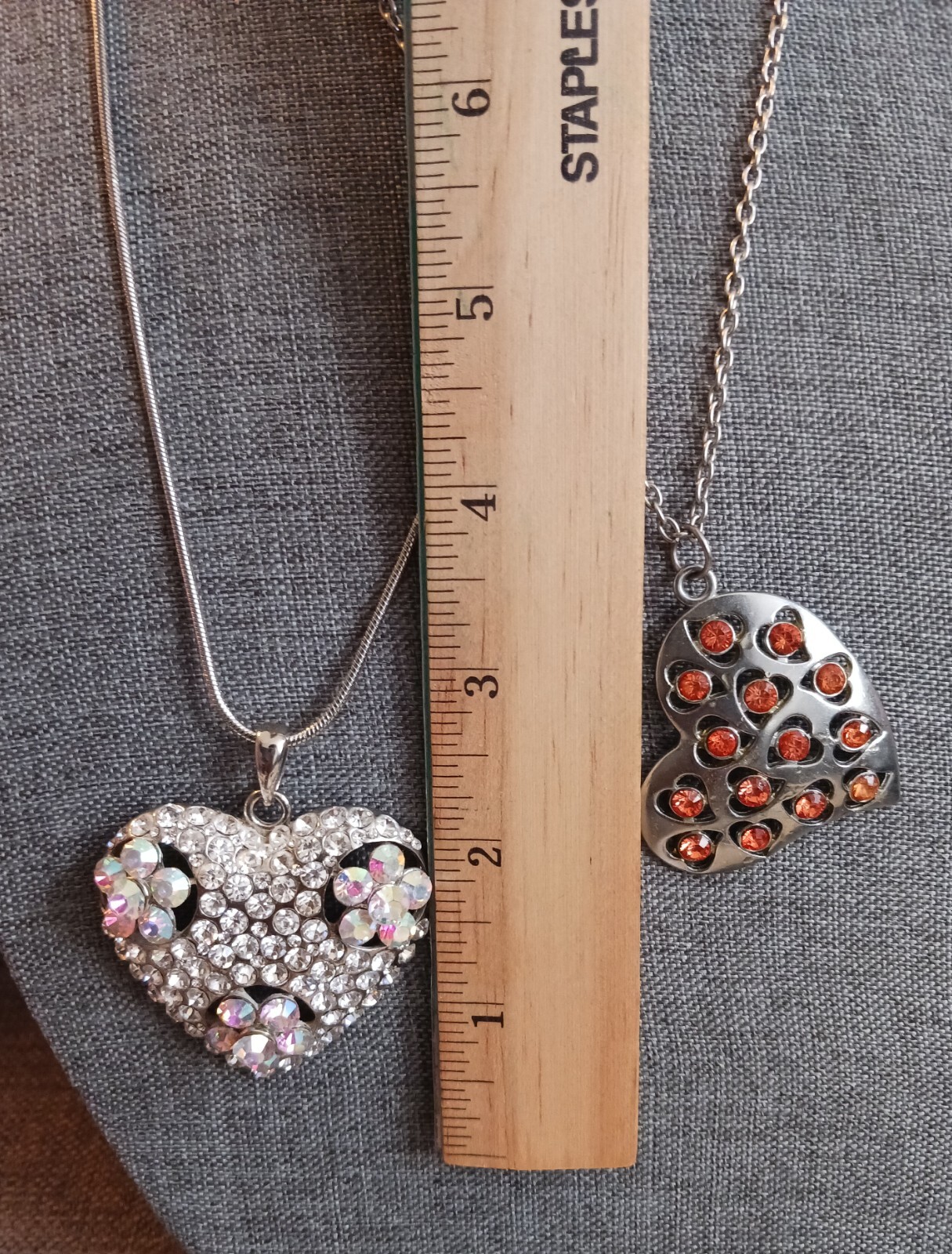 2 BIG HEART Necklaces! Very good to Excellent condition