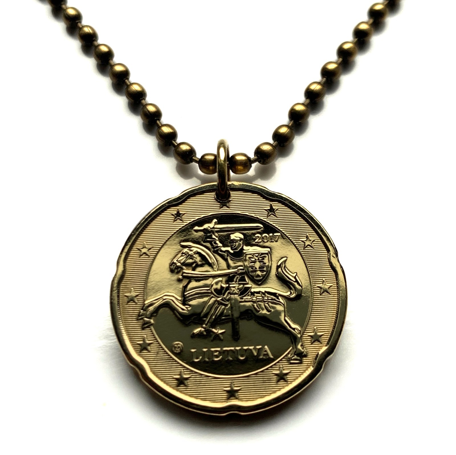 2017 Lithuania Lietuva 20 coin pendant Vytis horse armored knight Vilnius 003887