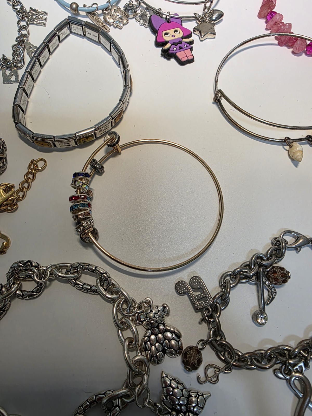 Bracelet Lot Costume Fashion Charm Bracelets Vintage To Now Mixed Materials