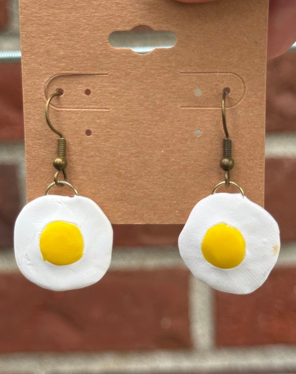 Handmade Polymer Clay Earrings Over Easy Eggs