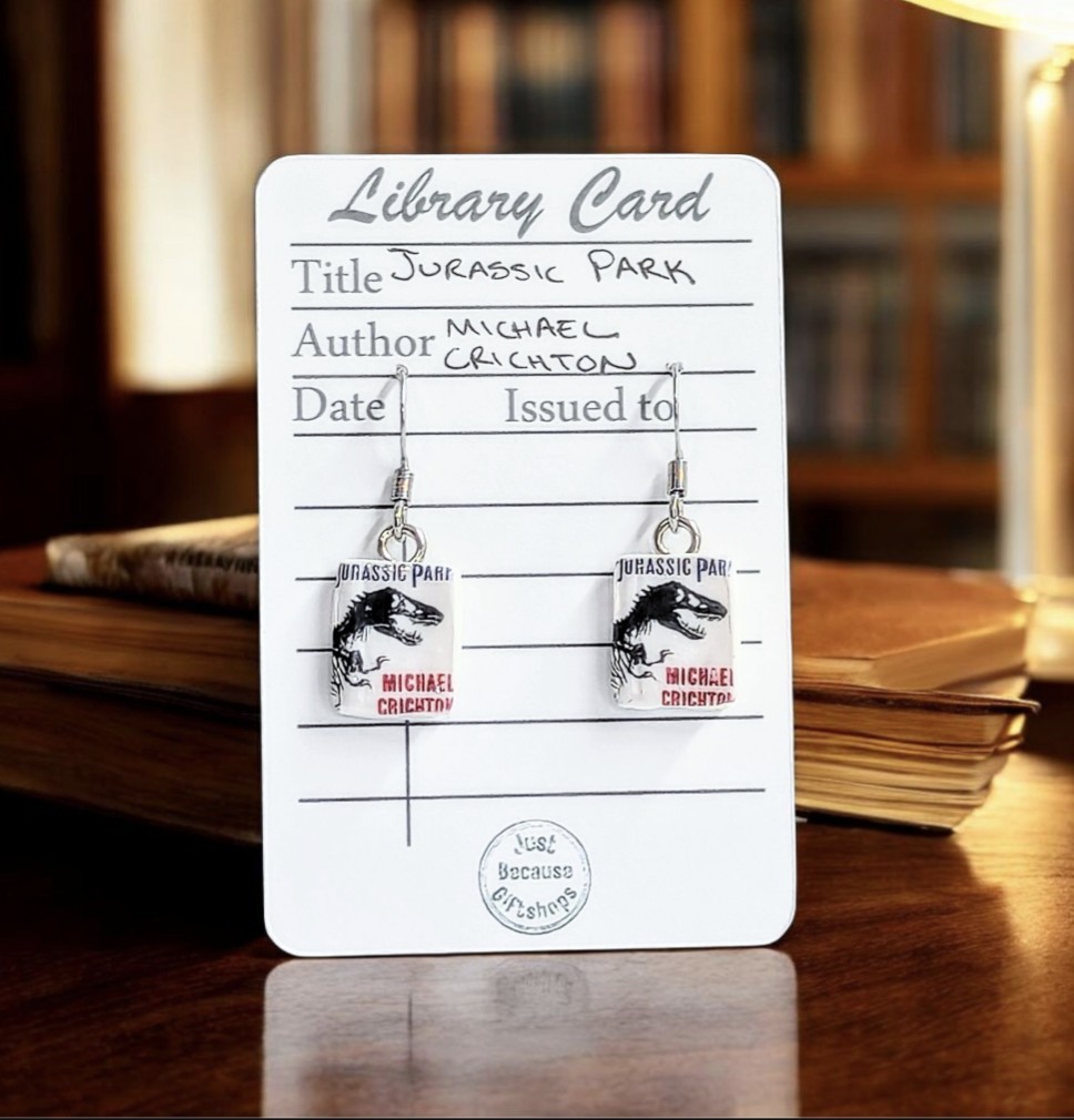 Jurassic Park Mini Book Earrings