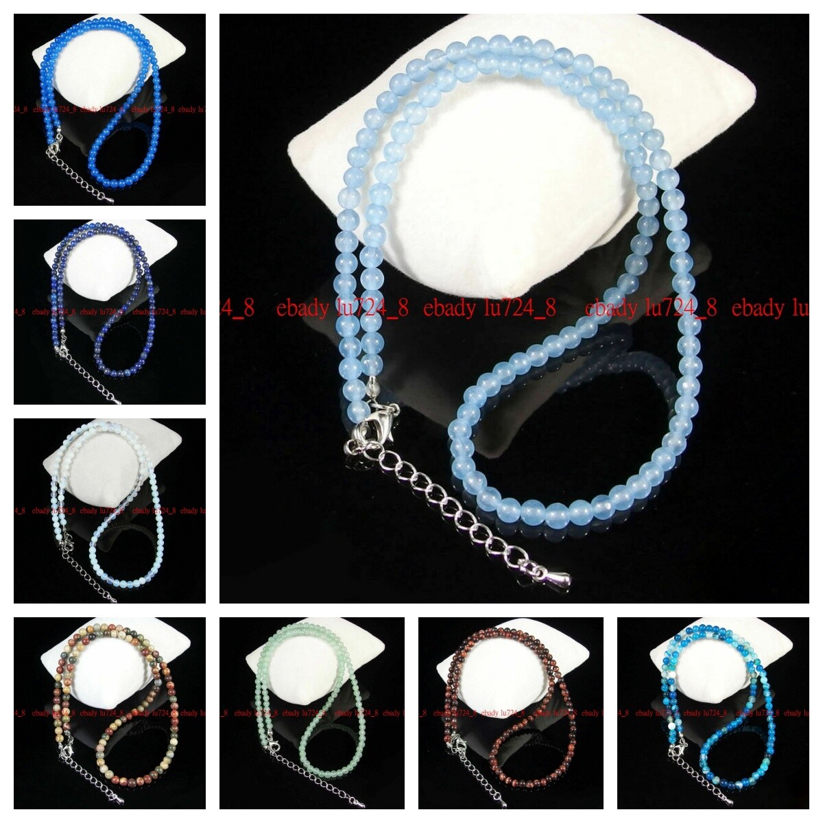 4mm Exquisite Jewelry Multicolor Round Gemstone Beads Necklace 18″ Strand