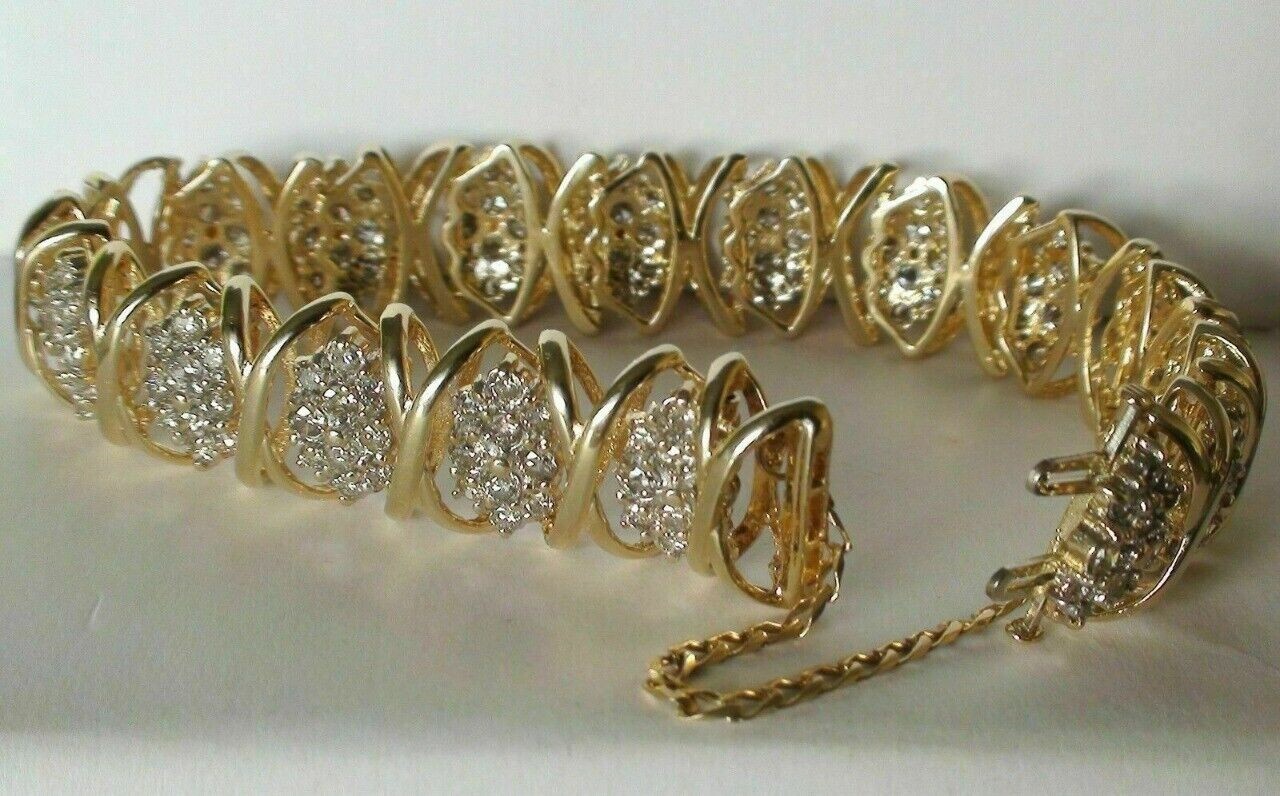 8.00 CT Round Cut Diamond Tennis Gift Bracelet 14K Yellow Gold Finish