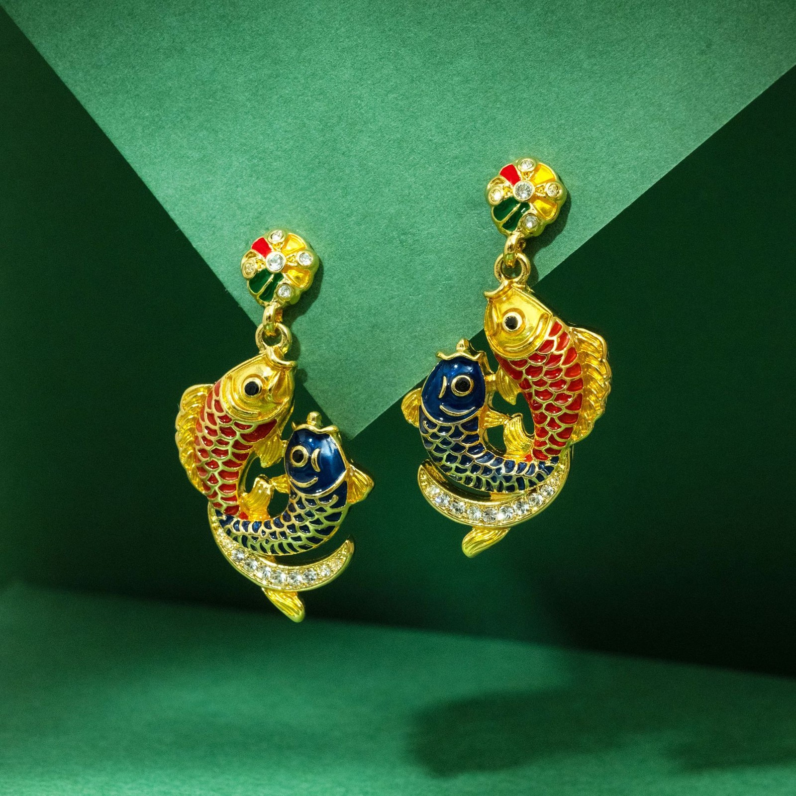 New Chinese Style Koi Fish Earrings Detailed Fashion Jewelry