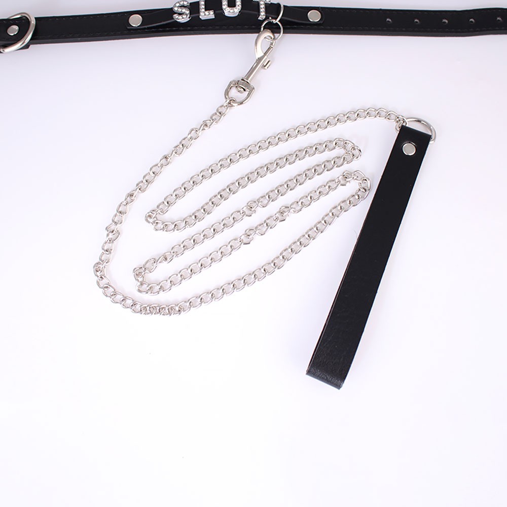 Custom Chocker BDSM Gift Choker Pu Leather Black DIY Necklace Collar M3