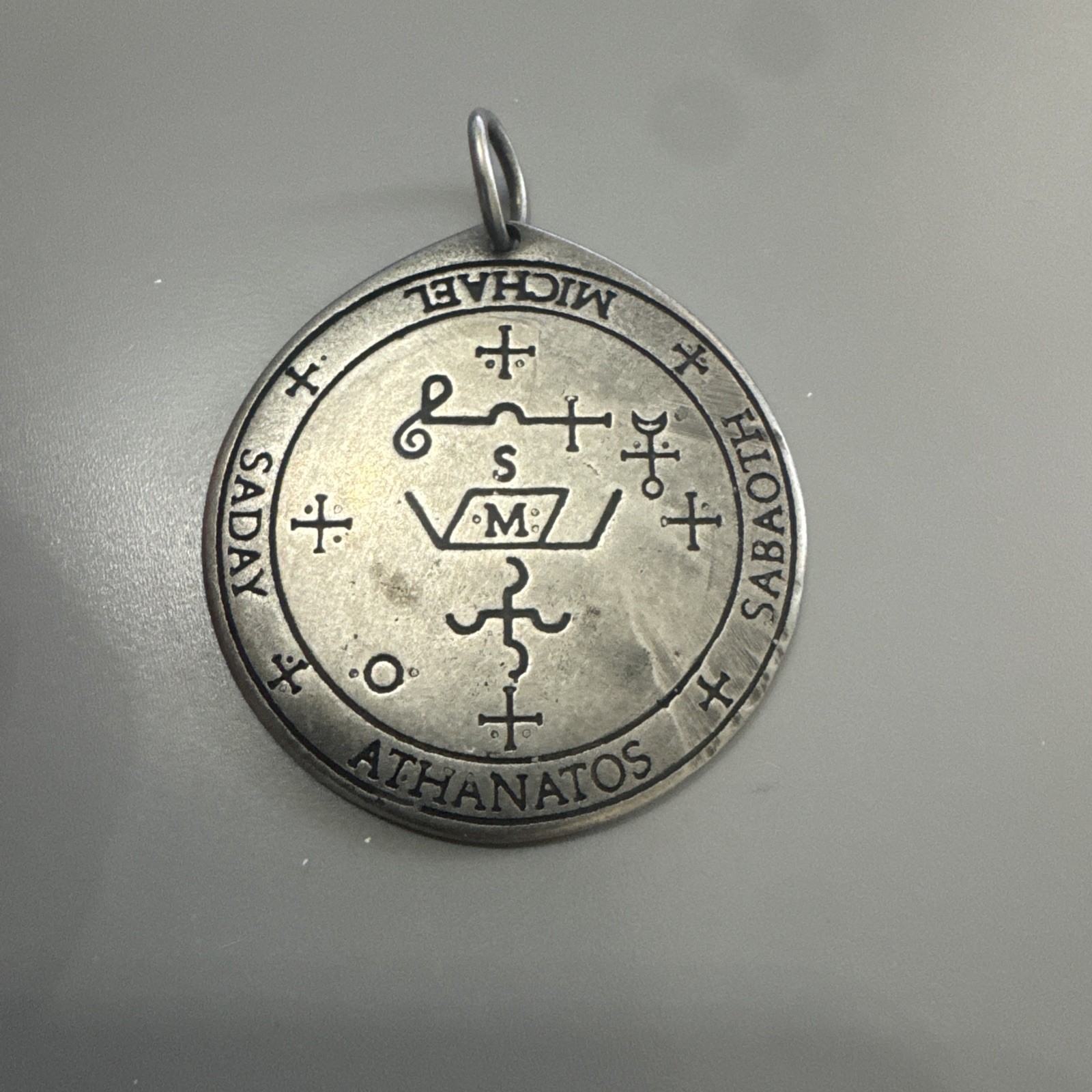Seal of Archangel Michael Viking Pendant 24 Inch Chain Stainless Steel Thanatos