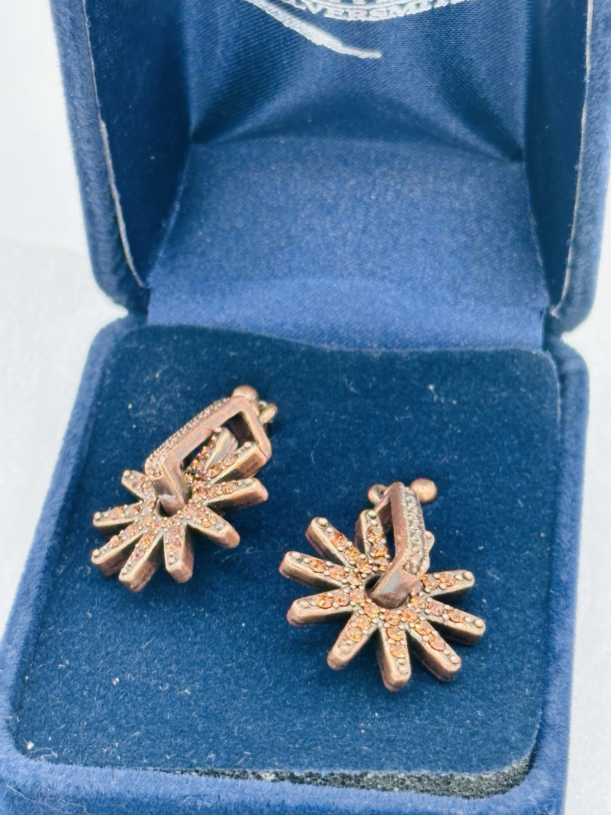 Western Crystal Spur Dangle Earrings Montana Silversmiths Copper Tone