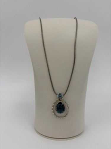 necklace women – Brand Brighton – Silver with stones blue.