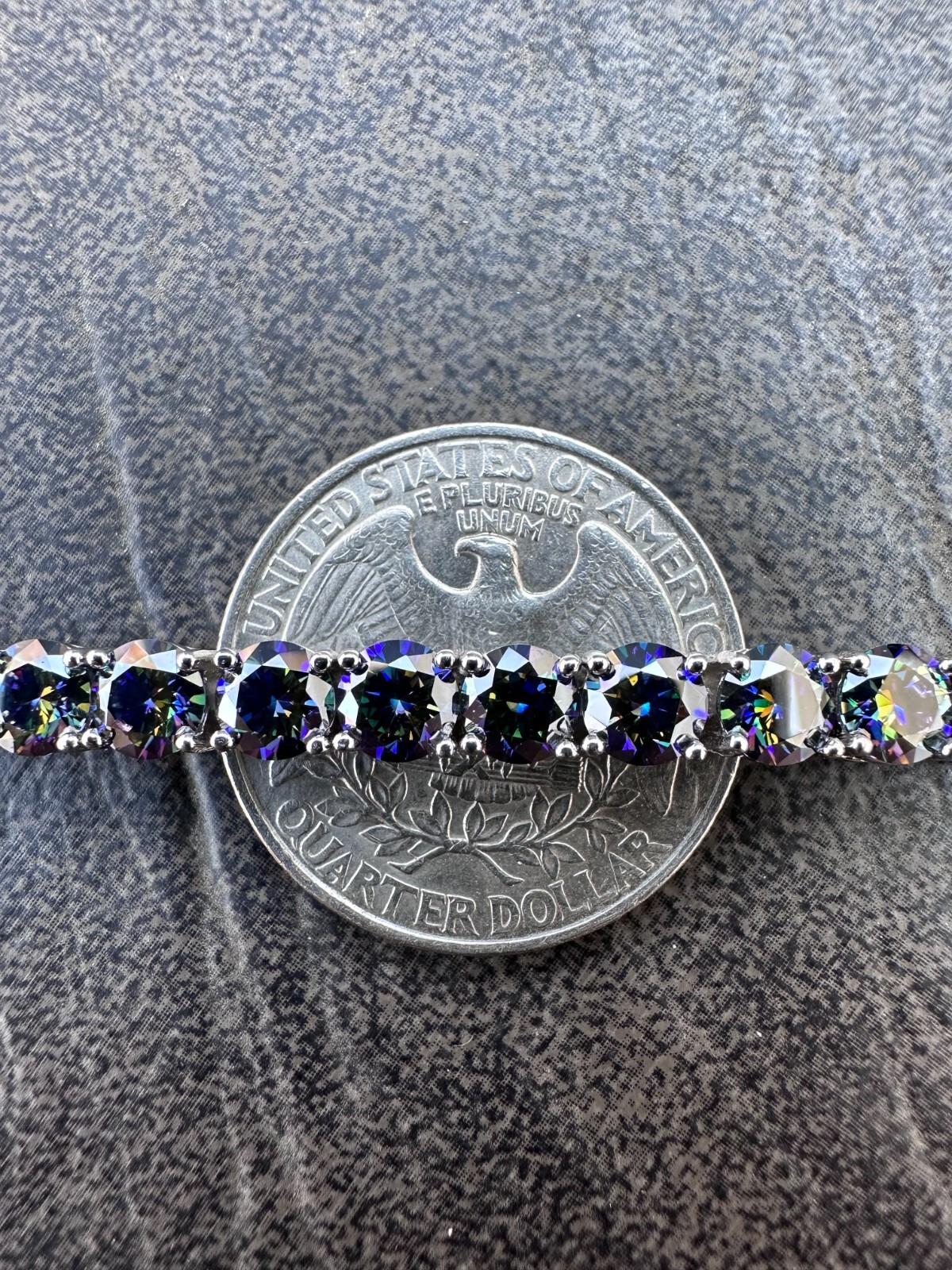 Real Iced Dark Blue MOISSANITE 5mm Tennis Bracelet 925 Silver Passes Tester GRA