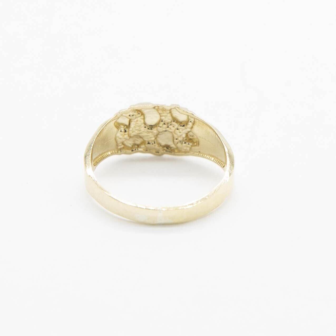 Kids Nugget Oval Pinky Ring Real Solid 10K Yellow Gold Size 3
