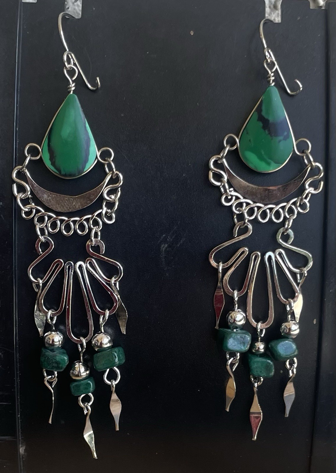10 Pairs Peruvian Semi-Precious Stone Earrings Handmade Dangle Lot Peru Boho