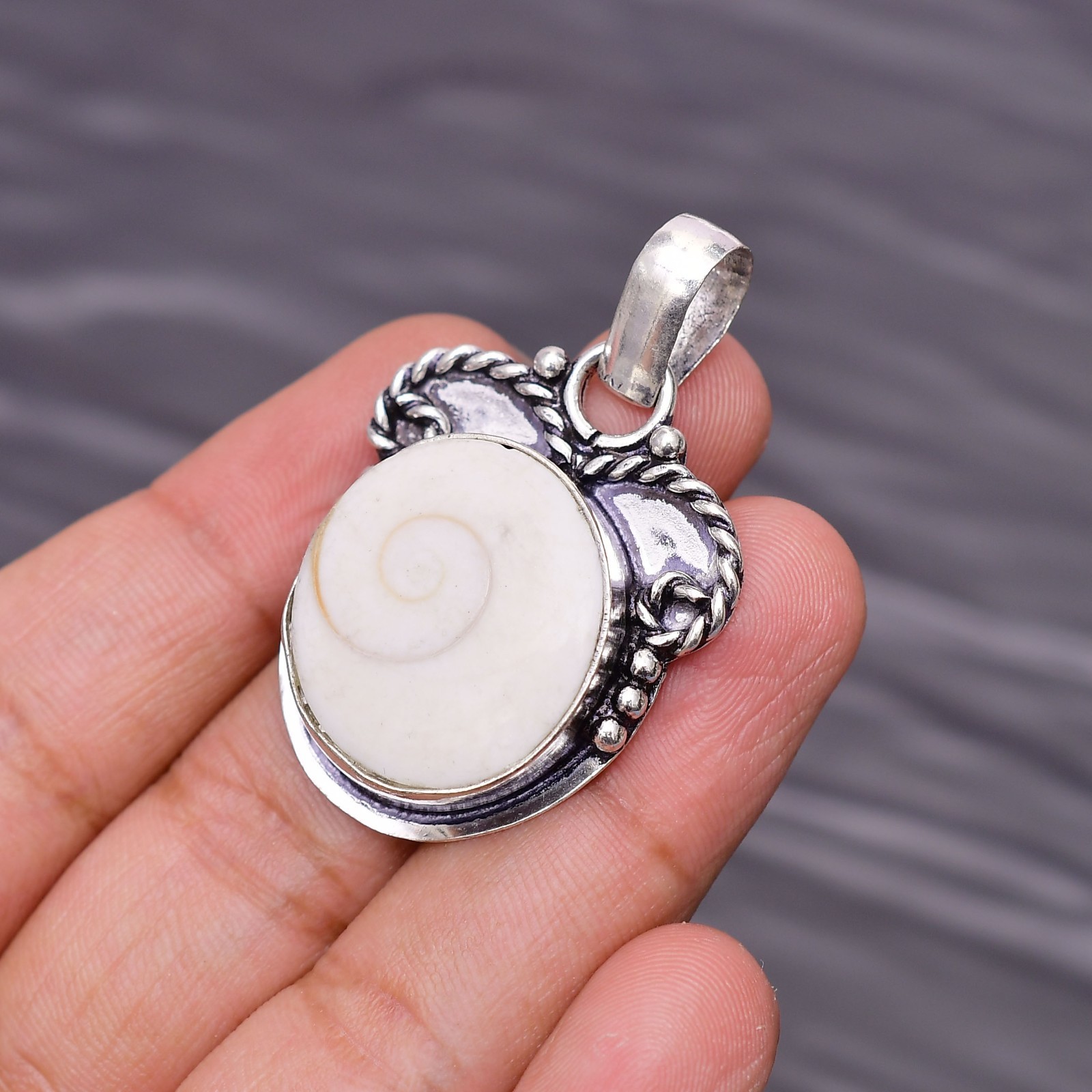 Shiva Eye Gemstone 925 Sterling Silver Jewelry Pendant 1.57″