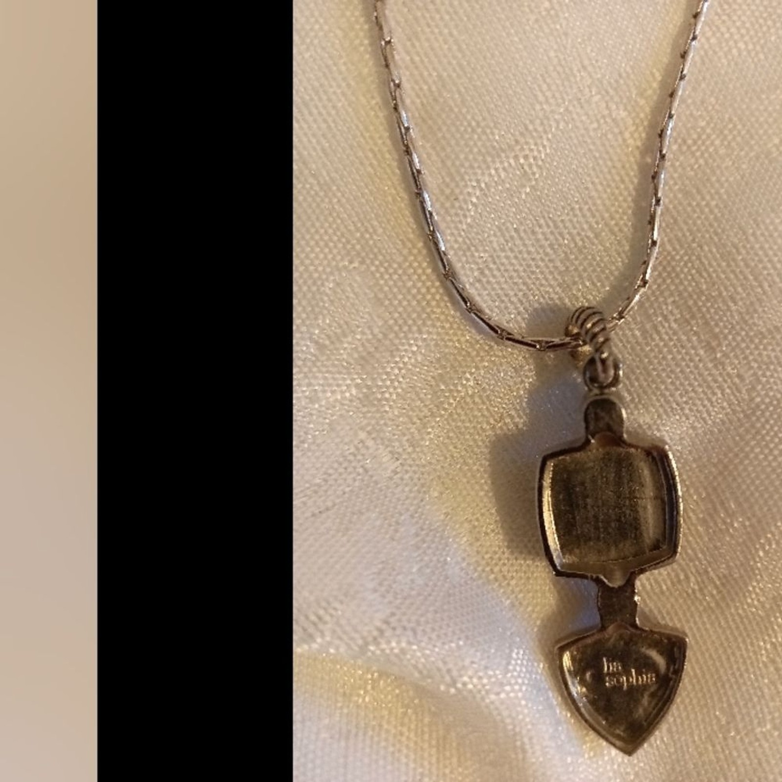 Lia Sophia silver tone purple crystal necklace