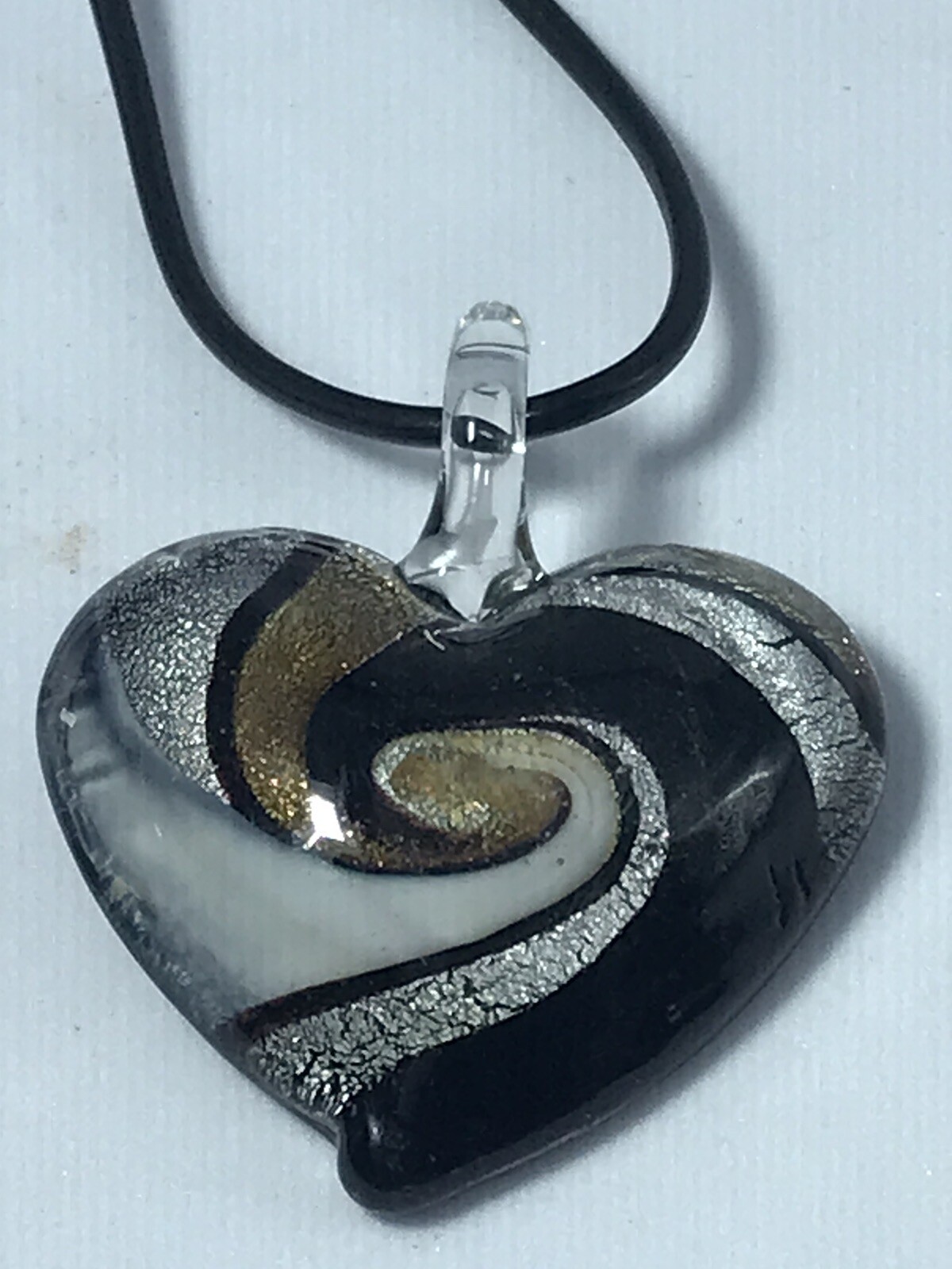 3 Glass Heart Pendant Necklaces Unmarked 18″ Chain Assorted Styles See Images