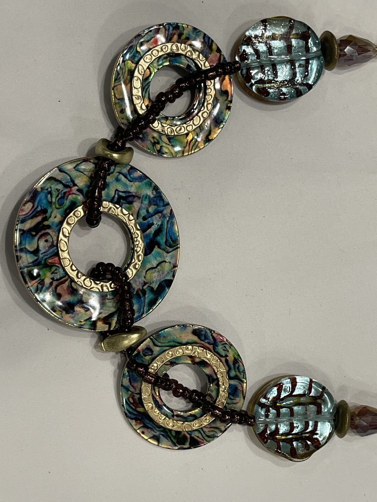 Multicolored Circle Necklace Boho Style