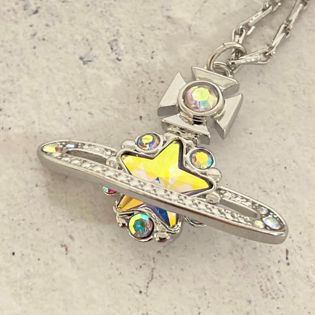 Vivienne Westwood Star Orb Rhinestone Necklace Pendant Silver Outlet authentic