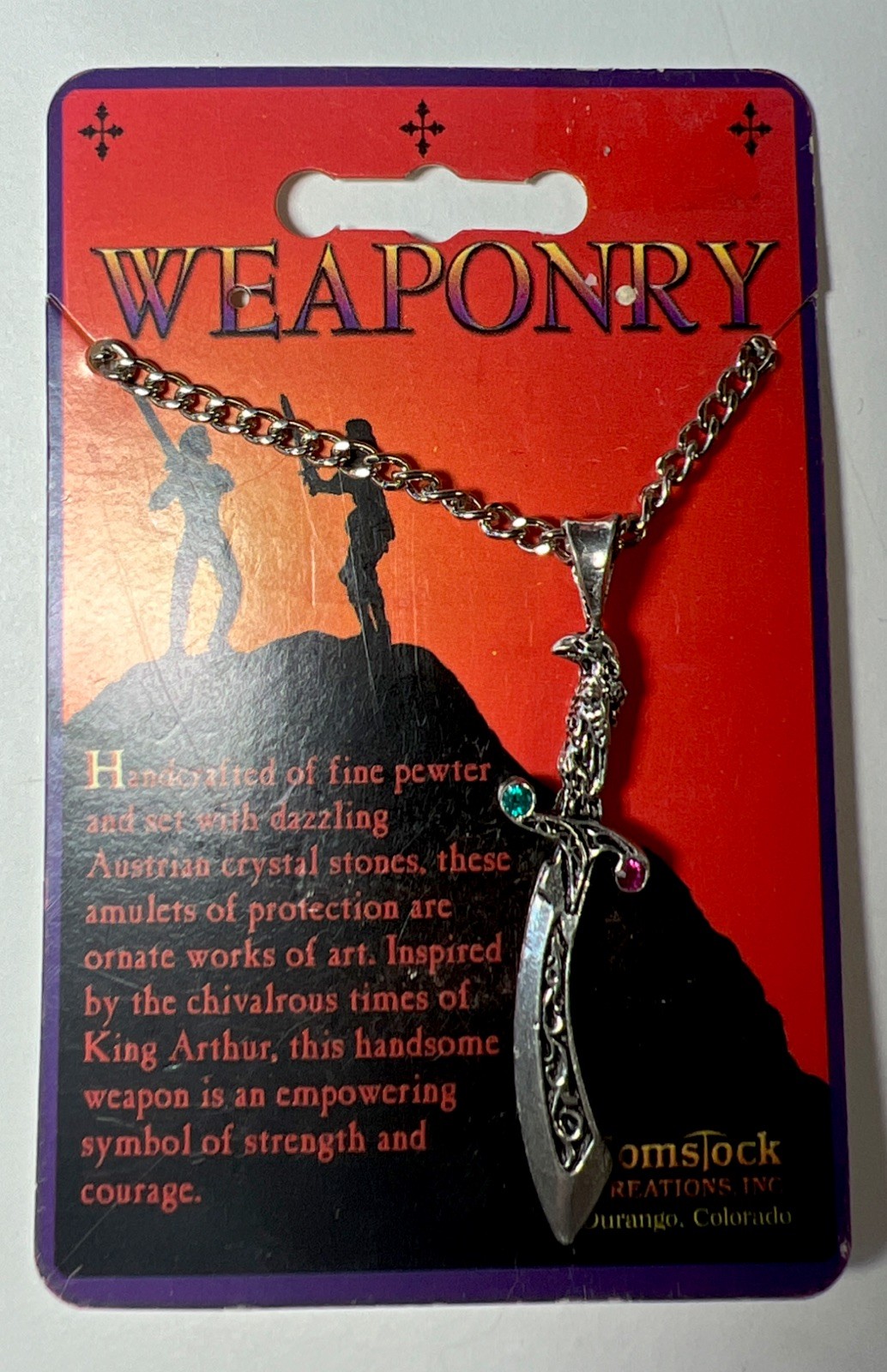 Comstock Creations ~ Weaponry Lead Free Pewter Sword Necklace ~New Old Inventory