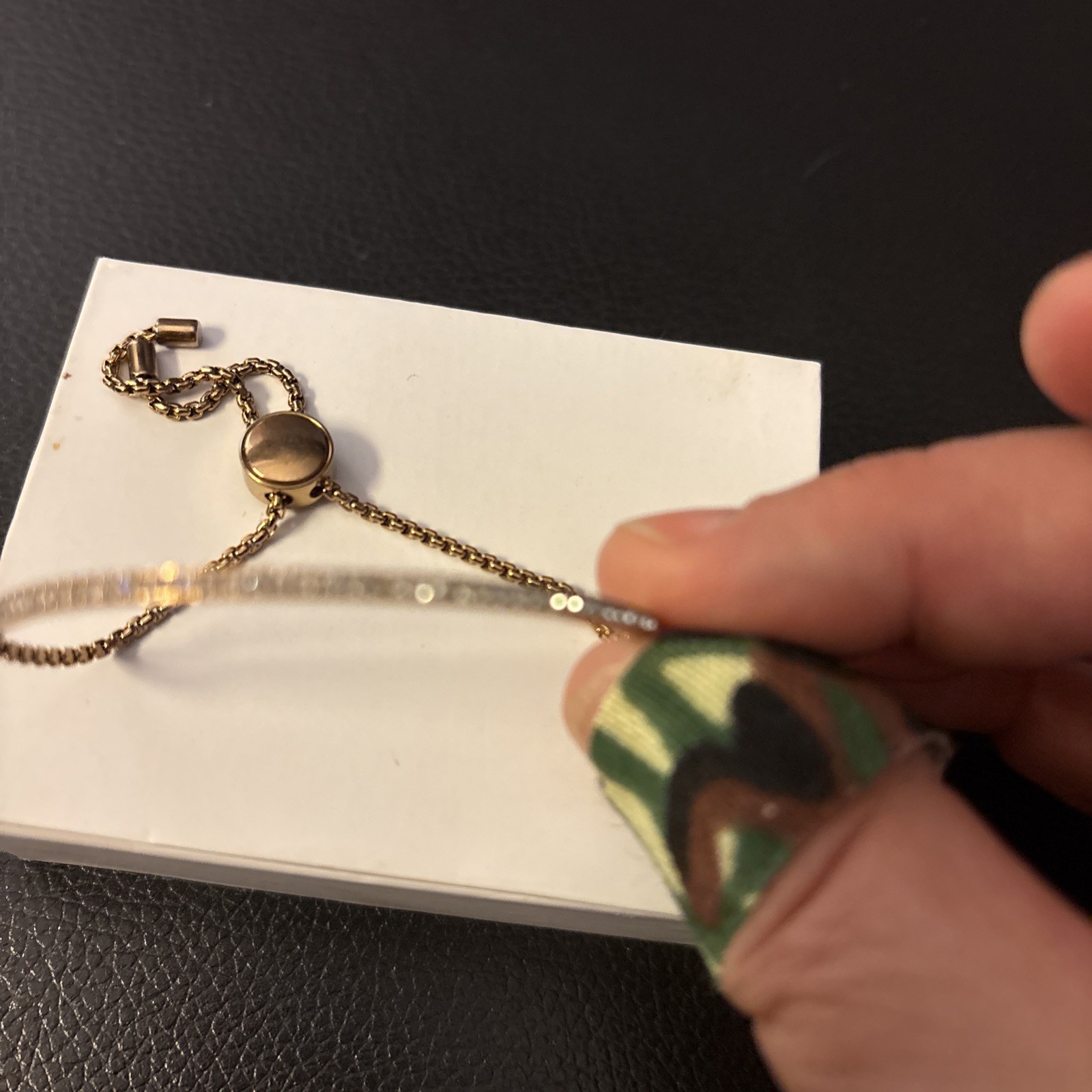 Michael Kors Pave Bar Slide Bracelet And Matching 18 Inch Rose Color Necklace