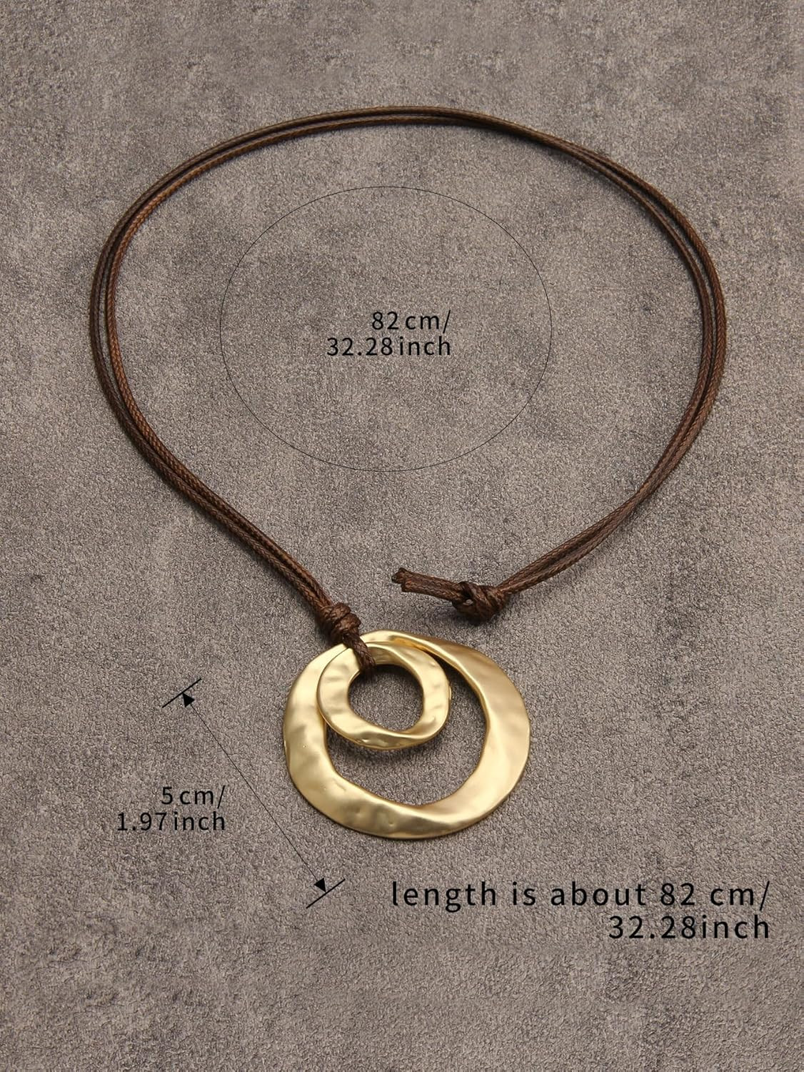 Boho Necklaces for Women Chunky Circle Necklace Layered Boho Circle Leather Chok