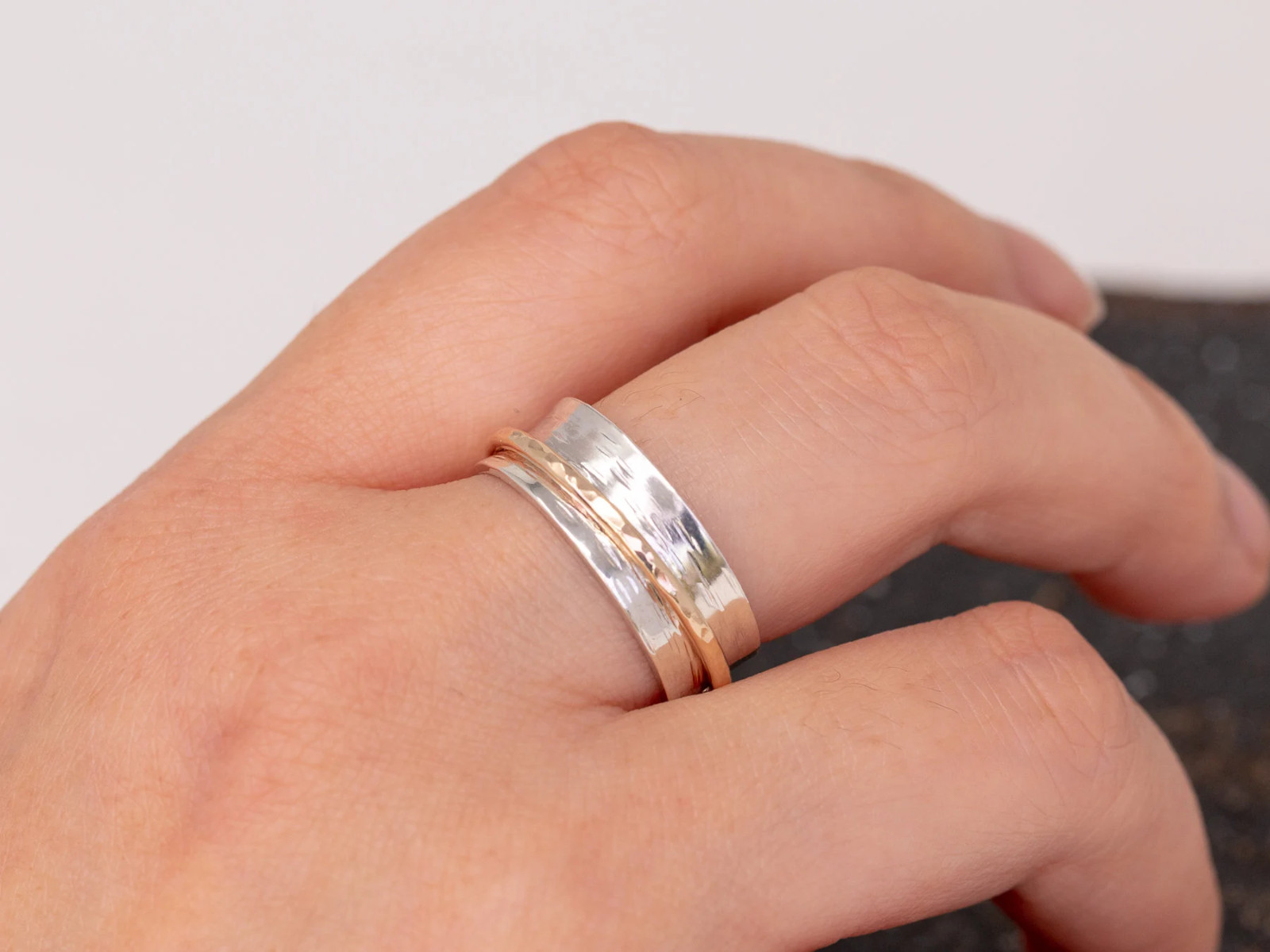 Beautiful 925 Sterling Silver Spinner Ring Handmade Jewelry Gift For her AB-30