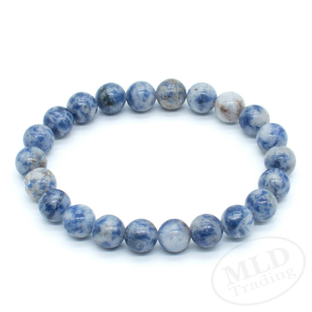 High Grade Natural Blue Sodalite Stone Stretch Bracelet 7″ – 8mm Round Beads