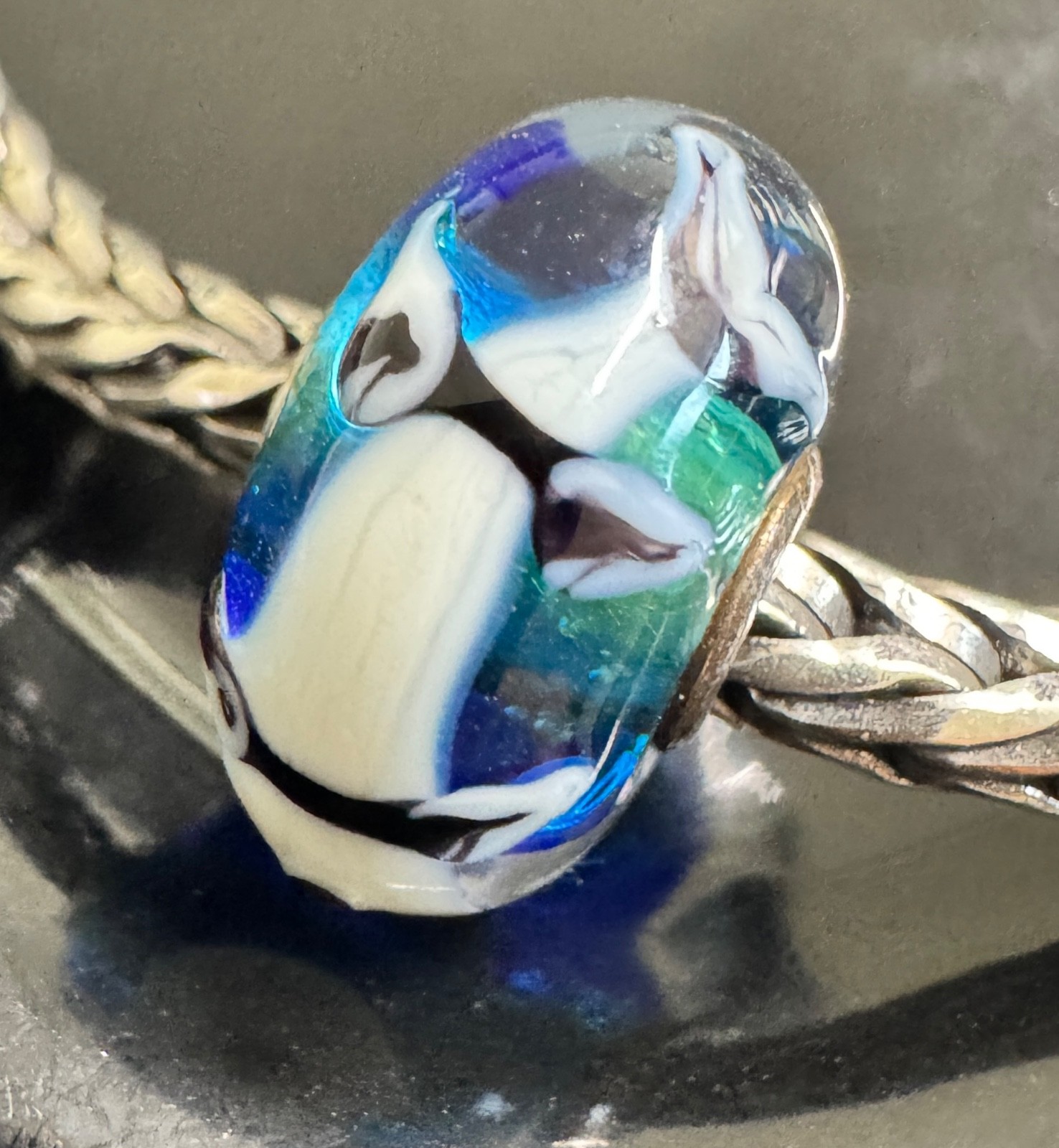 NEW💕 Trollbeads UNIQUES Critters Beautiful BLUE BASE Koi Fish