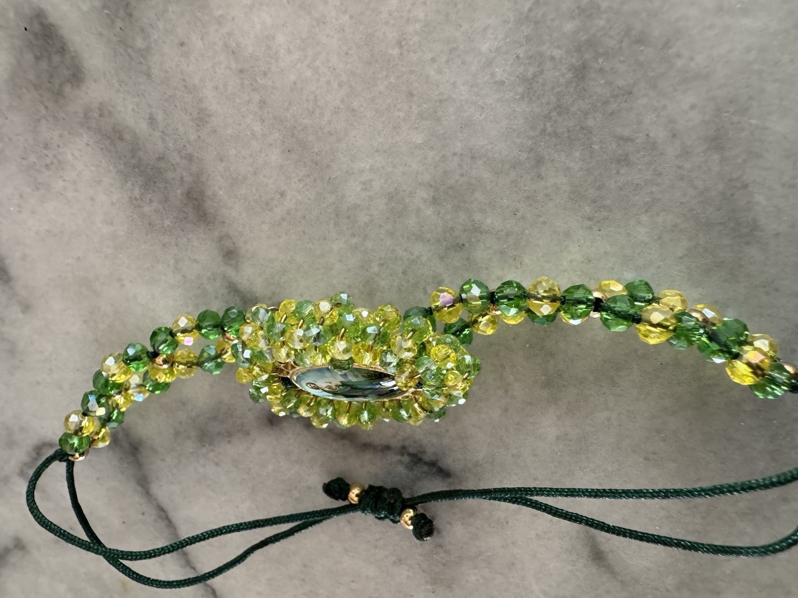 San Judas Tadeo Green Beaded Handmade Adjustable Bracelet Made In Mexico New