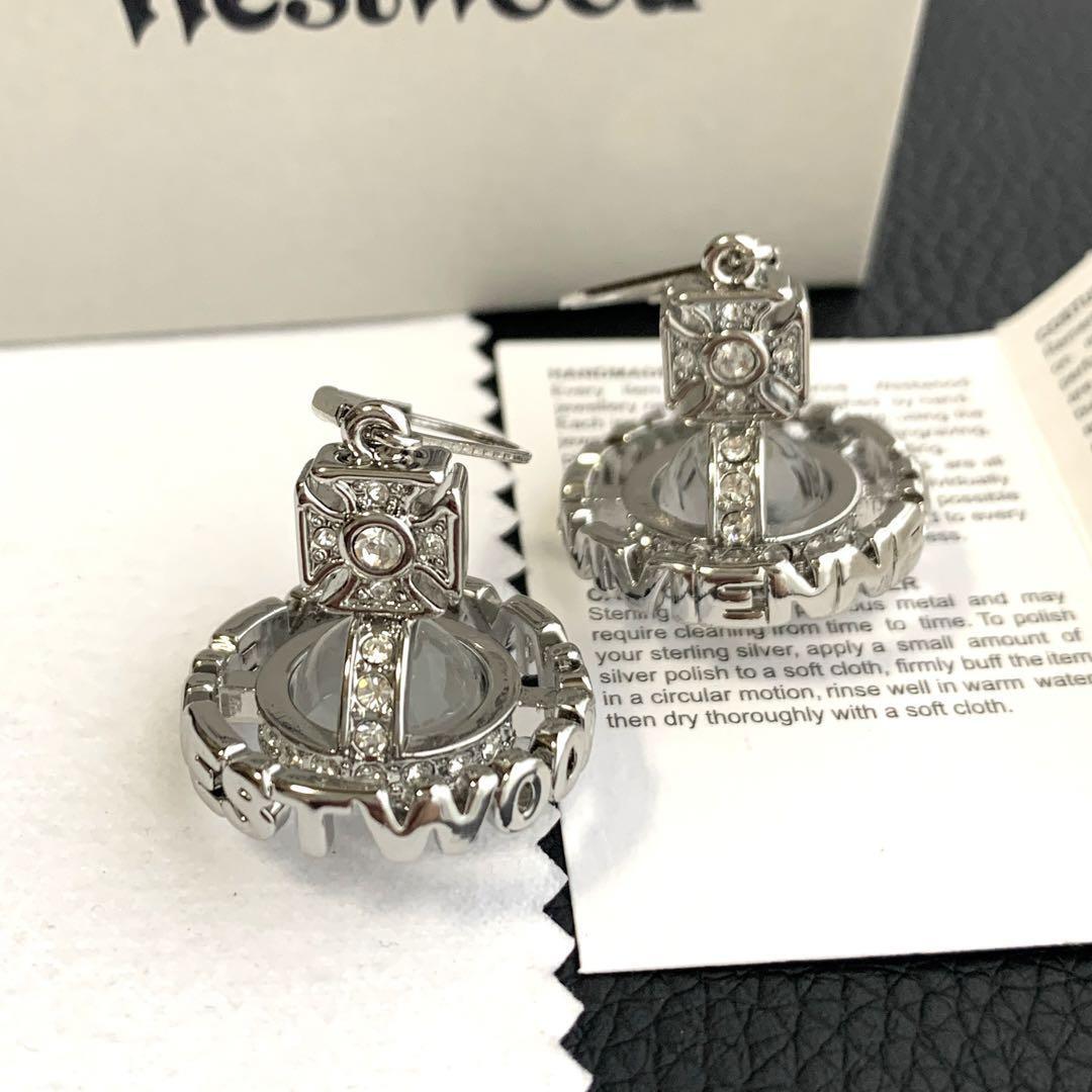 Vivienne Westwood Earrings Pierced 3.5 cm Silver IN BOX [EJ371