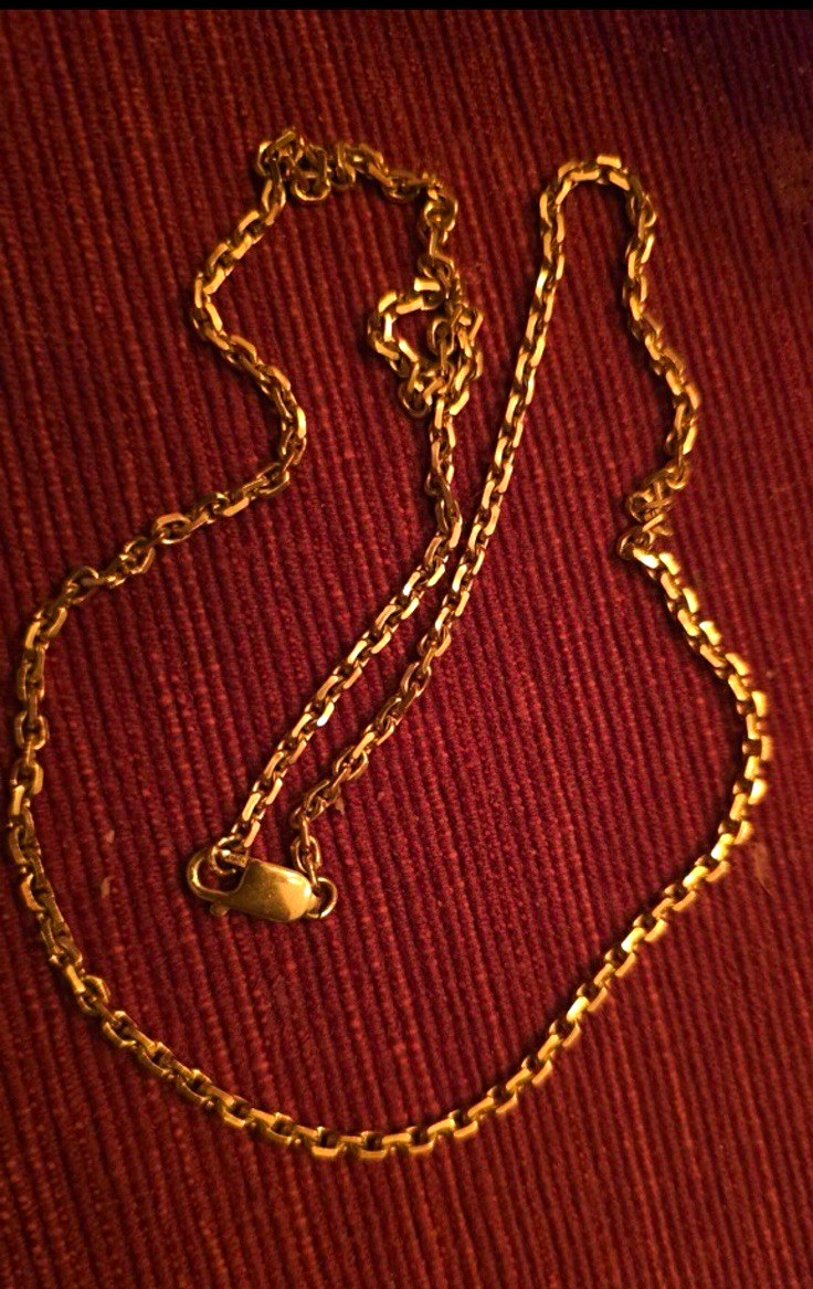 18k Yellow Gold Curb Chain Necklace with Lobster Clasp 20 grams