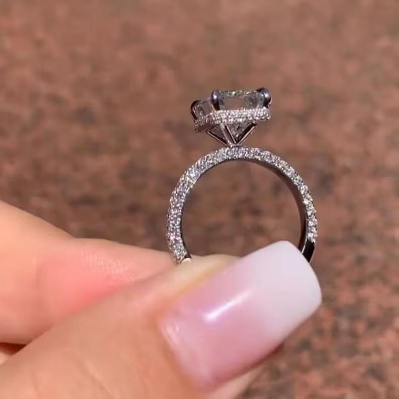 3 Ct Radiant Cut Simulated Diamond 14k White Gold Plated Solitaire Wedding Ring