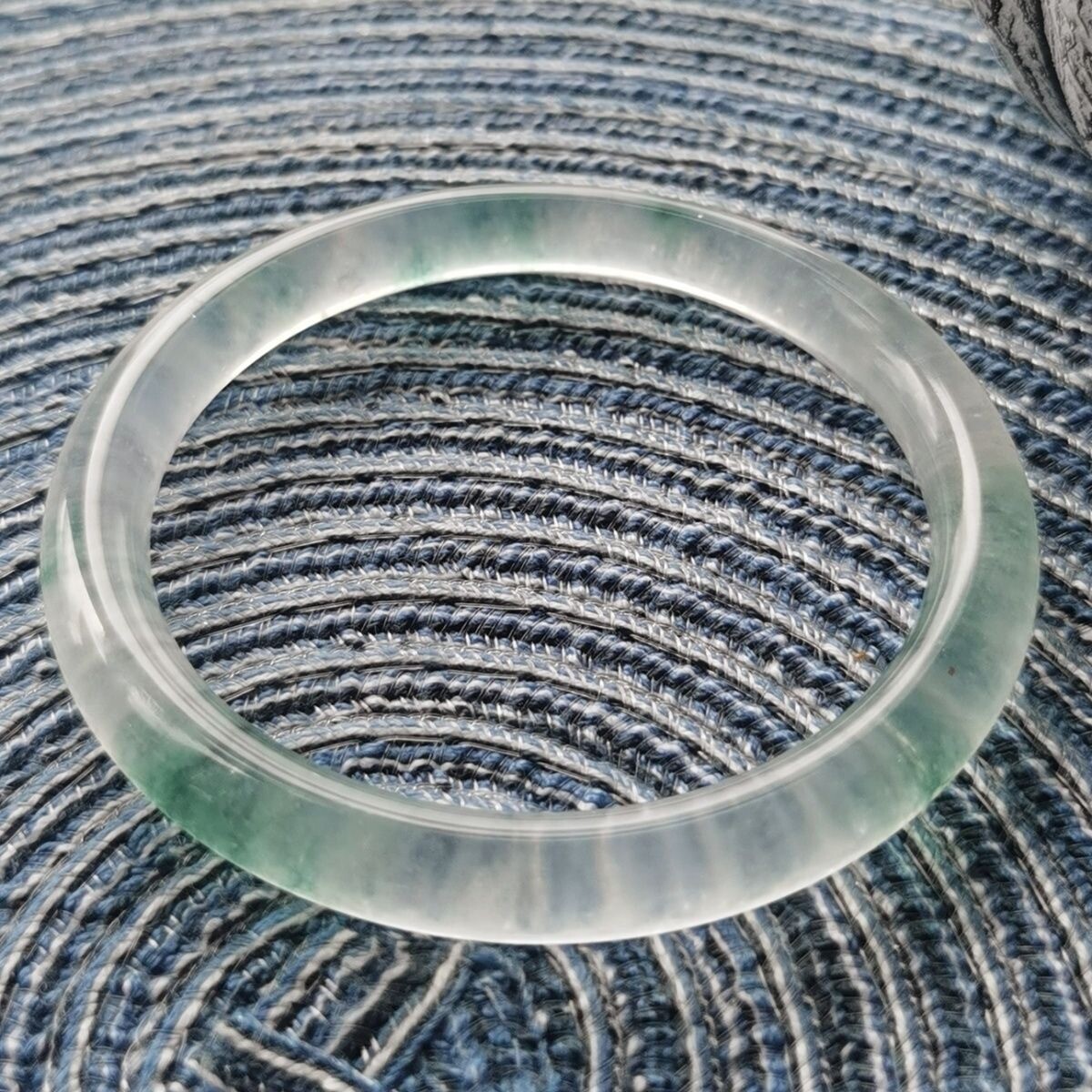 Certificate Natural Burmese emerald bracelet with floating blue flower bracelet