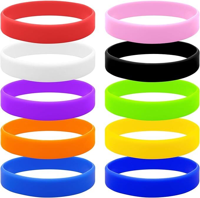 8x Unisex Adults Plain Colours Silicone Fashion Team Bracelets Friendship Bands