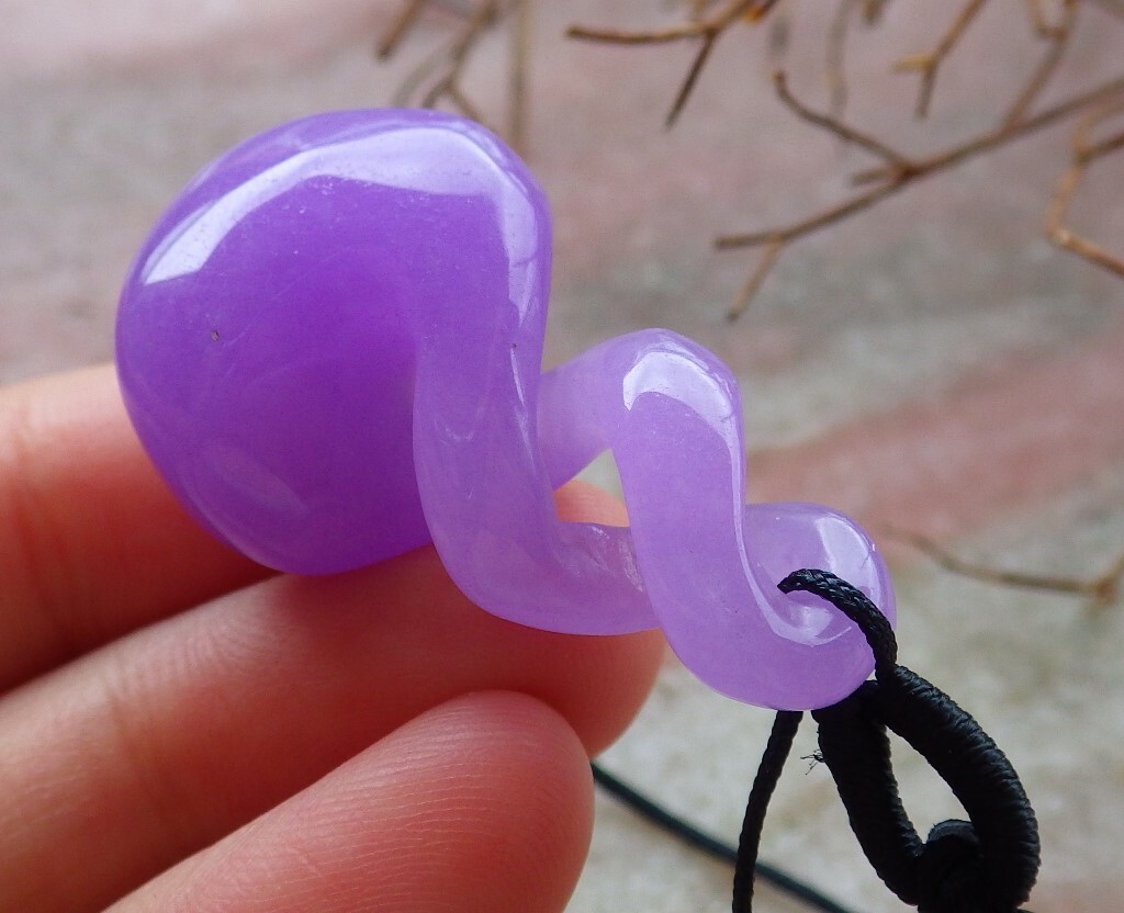 1 piece CHINESE Lavender JADE PENDANT Circle *8* Knotted Knotte 平安扣 397442