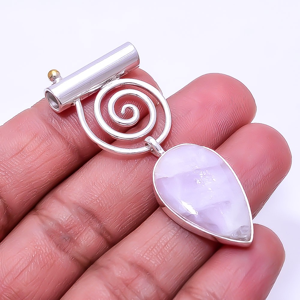 Pink Kunzite – Laghman Designer Handmade 925 Sterling Silver Pendant 2.03″ P40