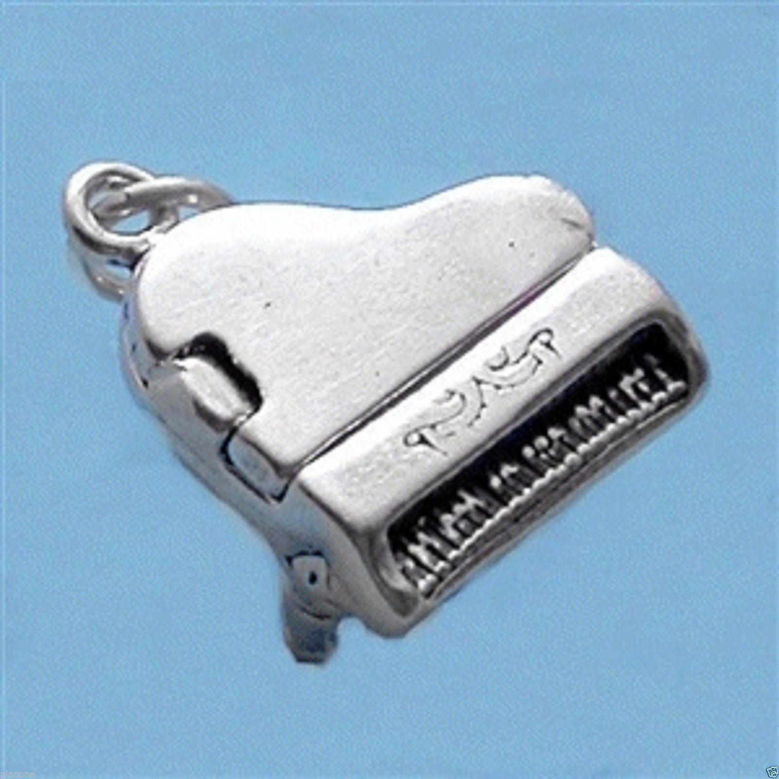 Sterling Silver 925 Grand Piano Charm .47″ x .19″ 3-D
