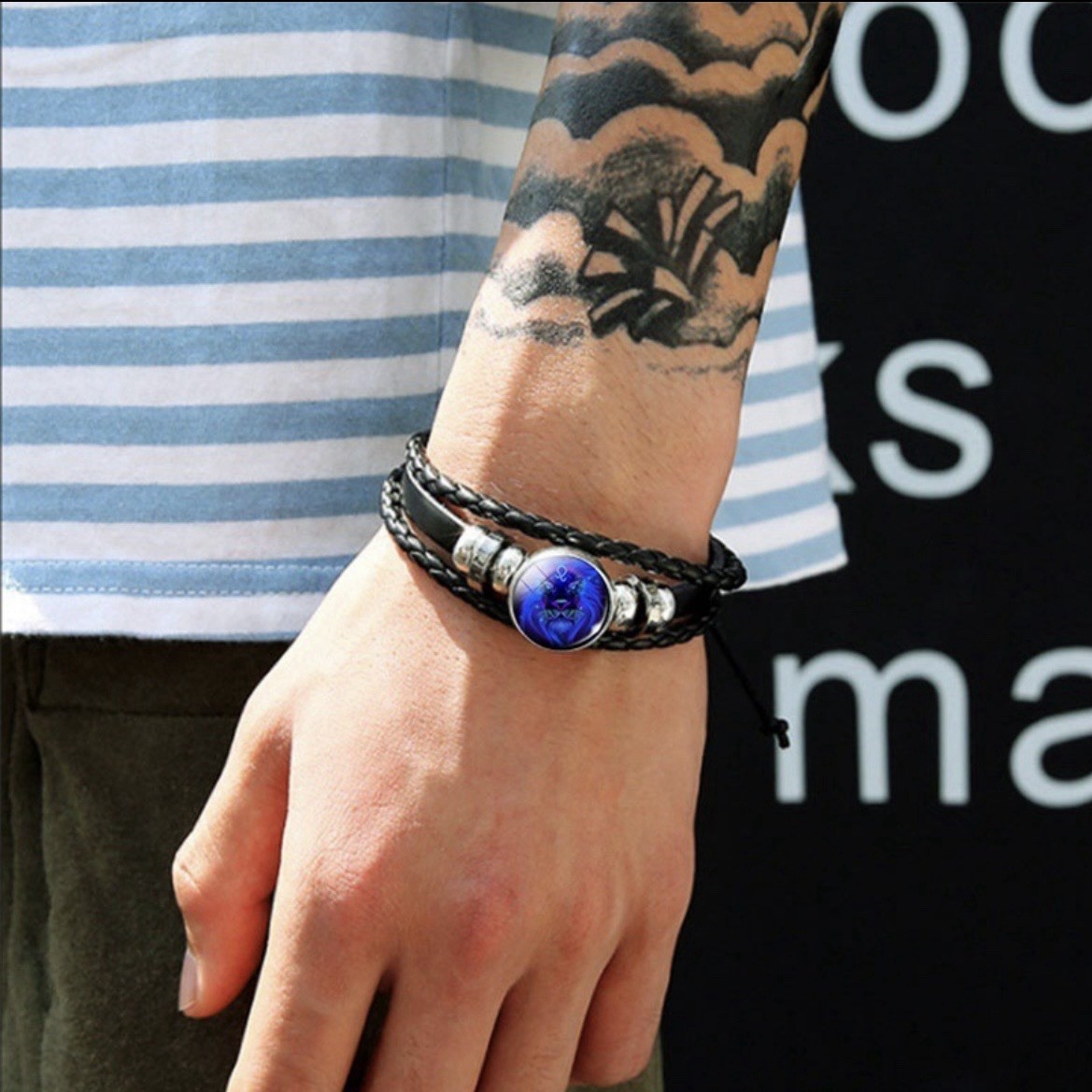 12 Zodiac Constellation Bracelet Luminous Braided Adjustable Men Women Kids