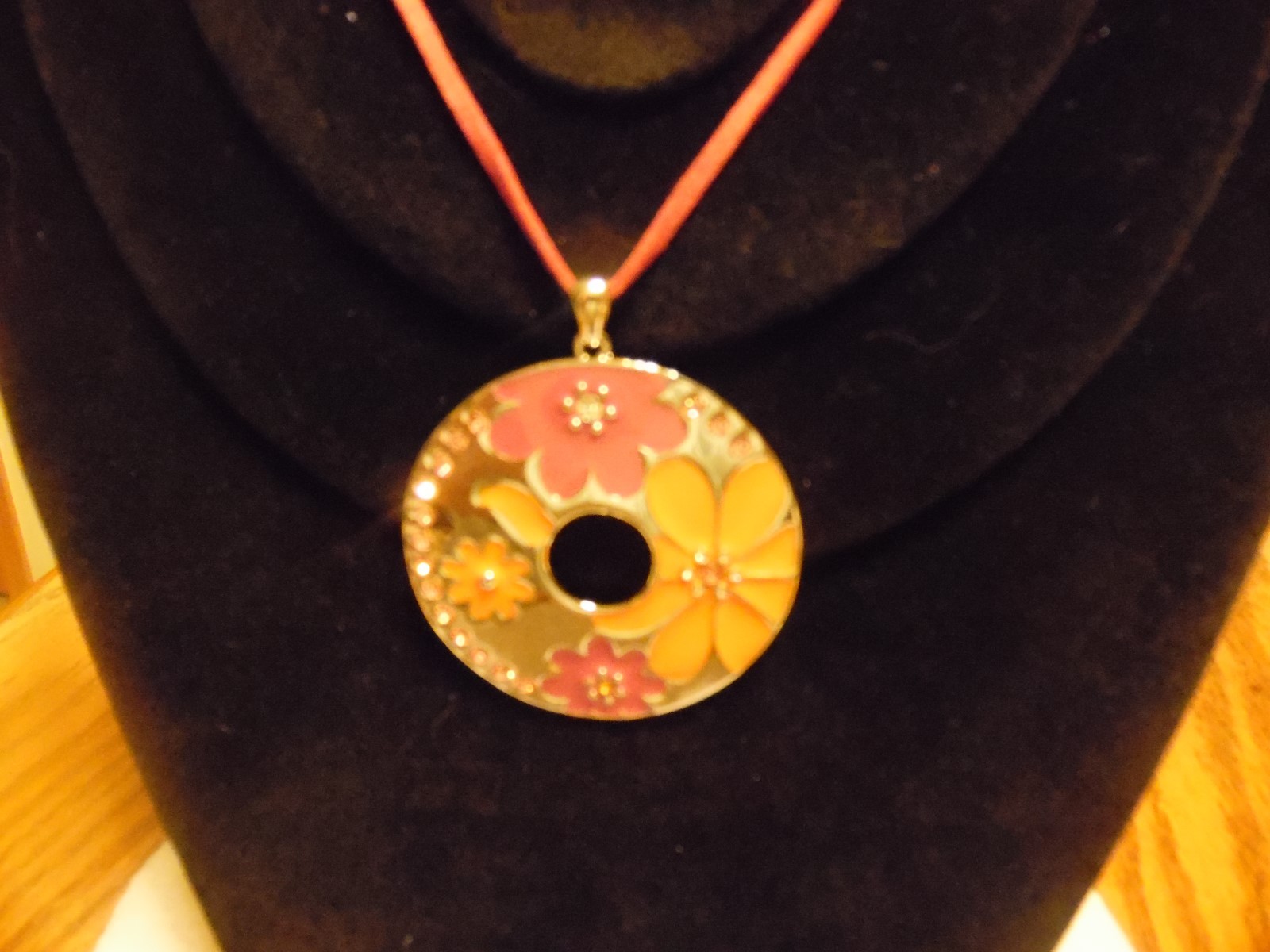 Lia Sophia “Flower Power” Silver, Orange and Mauve Necklace 16-19 inches NWT