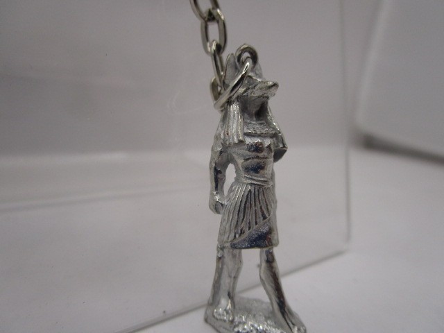 Anubis LEAD FREE Pewter Emblem on a Split Ring Keyring MADE IN UNITED KINGDOM