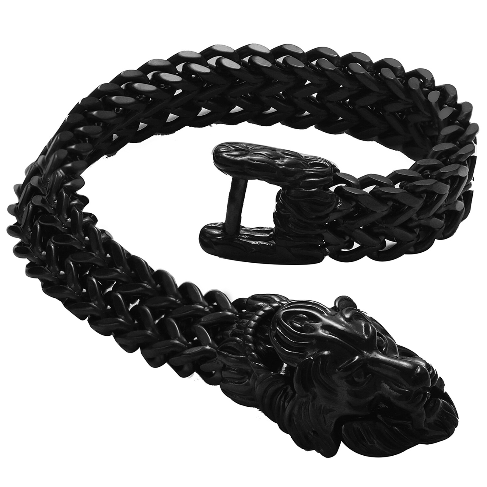 8.3in Heavy Stainless Steel Biker Lion King Head Bracelet Bangle Men Cuff Gift