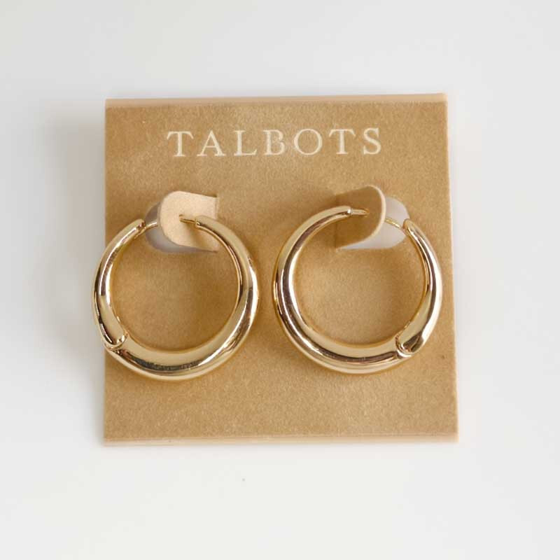 25mm Talbots Minimalist Bold Hoop Earrings Chic Women Versatile Everyday Jewelry