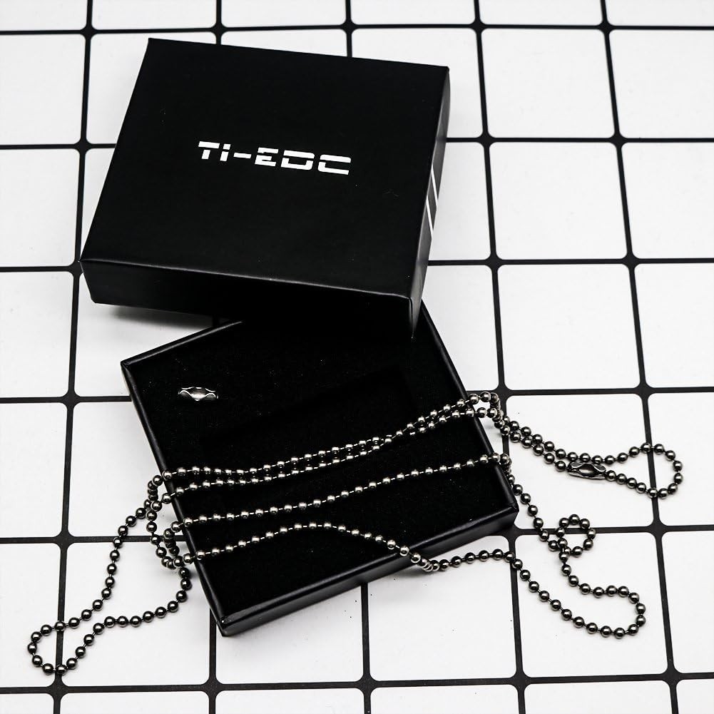 Pure Titanium Bead Ball Chain Necklace, Jewelry Chain Adjustable with Gift Pa…