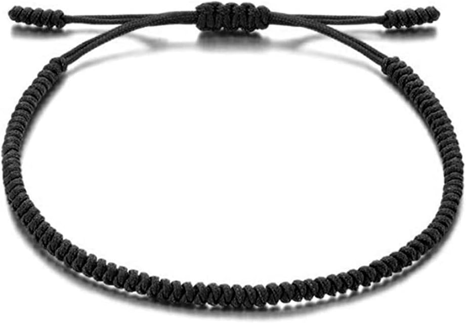 Dainty Handmade Red and Black Braided Bracelet – Adjustable for All Occasions