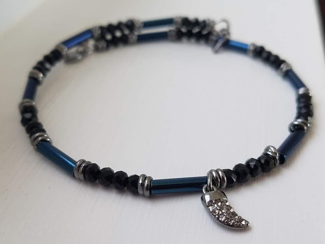 KEEP Collective STRENGTH BEADED WRAP BRACELET Midnight Hematite NEW Retired