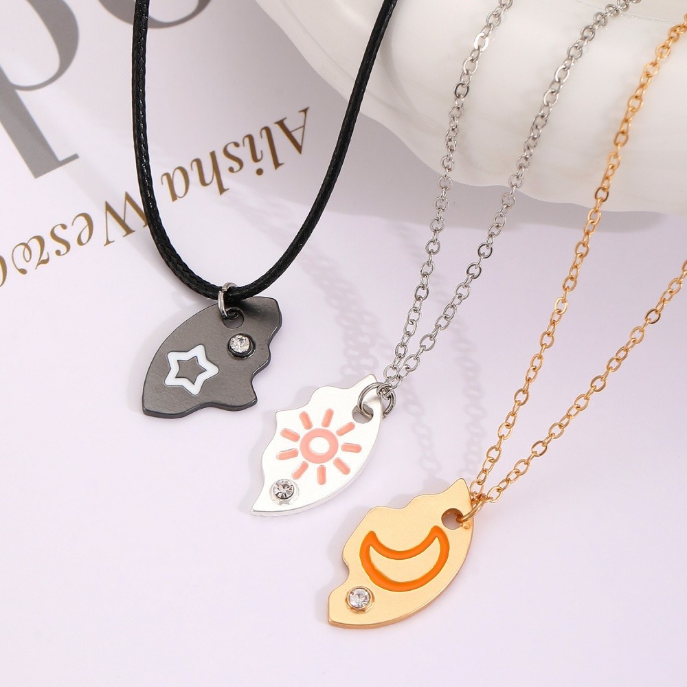 3 Pcs/set New Sun Moon Star Pendant Necklace for Women’s Best Friends Forever Fr