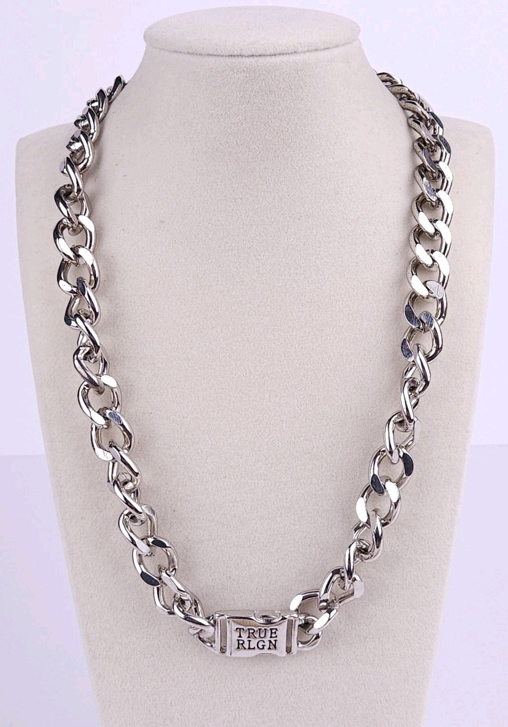 True Religion 18″ Curb Ling Chain Logo Brand Necklace “True Rlgn”