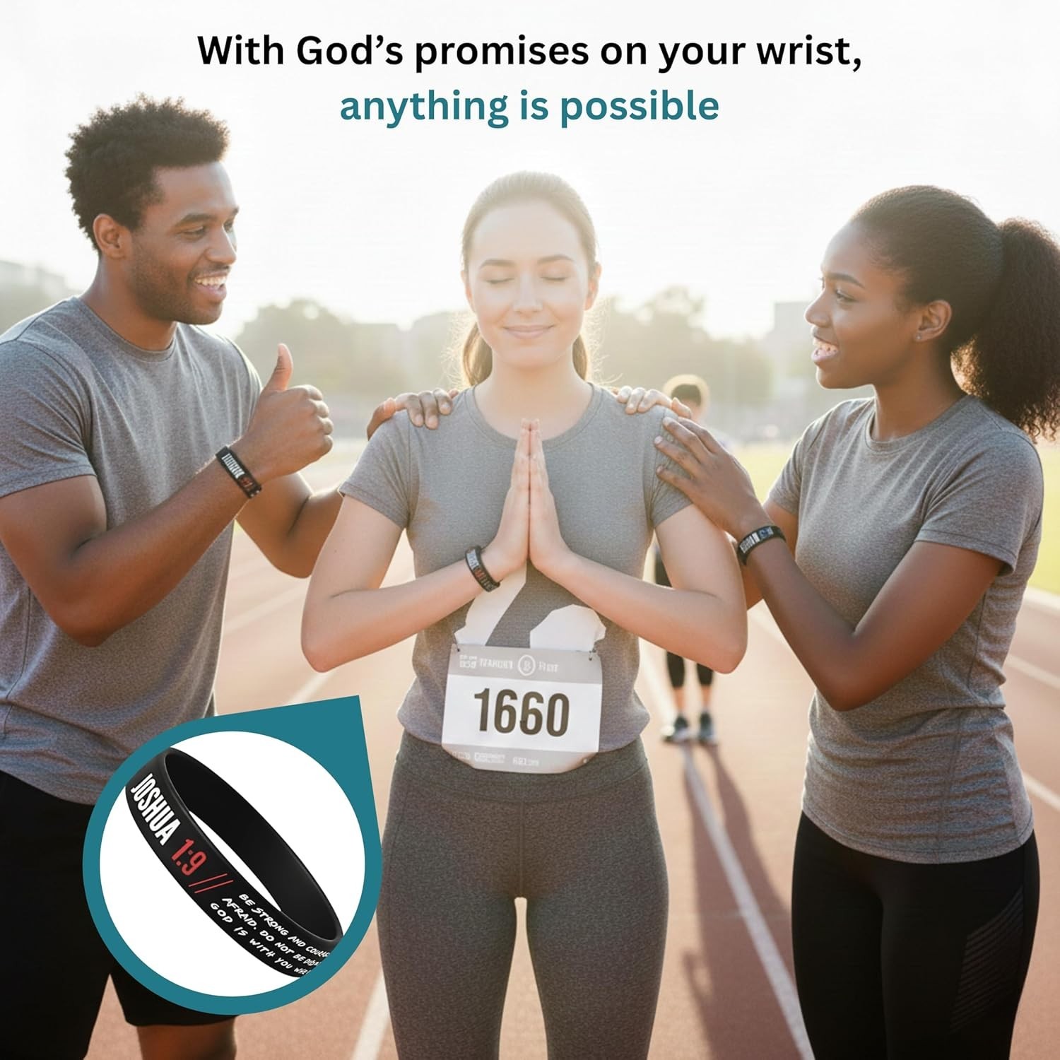 Christian Wristbands for Guys 6-pack – Bible Verse Bracelets