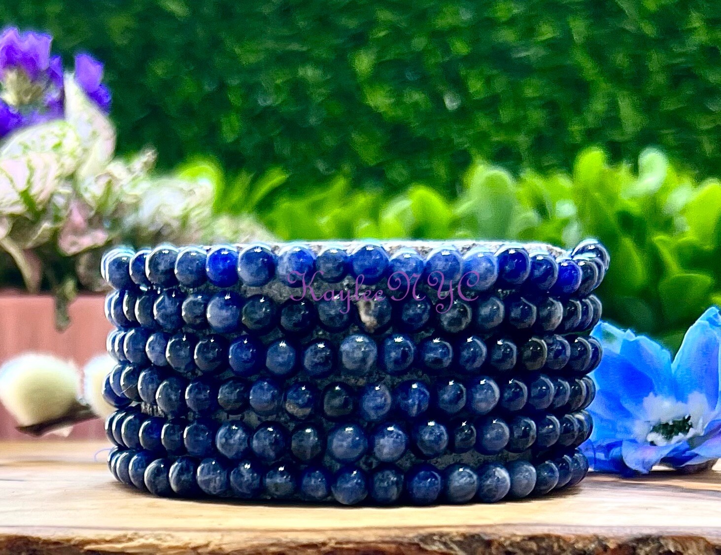 Wholesale Lot 6 Pcs Natural Sodalite 4mm 7.5” Crystal Stretch Bracelet