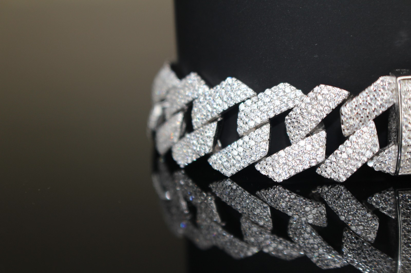 14mm Cuban Miami Prong 925 Sterling Silver Bracelet 15ct Lab Sim VVS Diamond 43g
